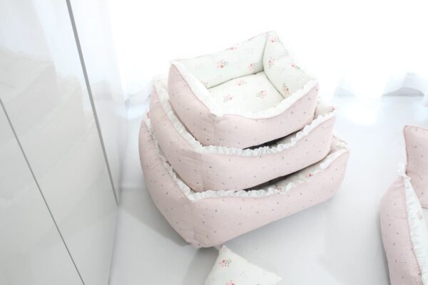New Four-Season Pink Floral Pet Bed – Soft, Cozy Cushion for Cats & Small Dogs - Image 6